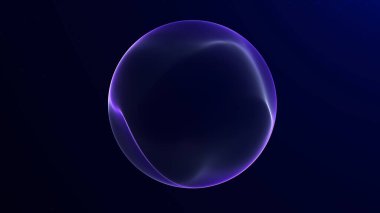 Pürüzsüz plazma yüzeyi ve yumuşak ışık eğimine sahip soyut mor parlak enerji küresi. Fütürist dijital küre, minimum karanlık alan, bilim kurgu enerjisi ve modern teknoloji atmosferi.