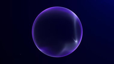 Pürüzsüz plazma yüzeyi ve yumuşak ışık hareketi olan soyut mor parlak enerji küresi. Fütürist dijital küre, minimal karanlık arkaplan, kusursuz döngü, bilim kurgu enerji atmosferi.