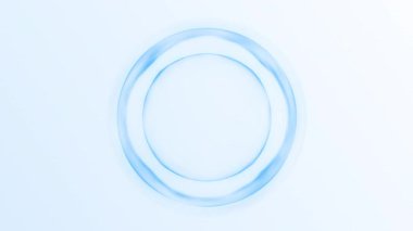 Yumuşak eğim halkaları ve temiz minimum yüzeyi olan soyut mavi parlayan daire. Pürüzsüz ışık hareketi ve modern teknoloji atmosferiyle gelecekçi dijital arayüz arka planı.