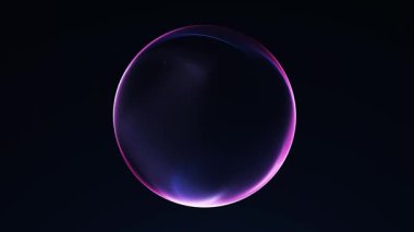 Işıl ışıl parlayan ve soyut ışıl ışıl parıldayan yumuşak, pembe, mor dijital küre. Zarif fütüristik iş animasyonu, 4K 60 fps pürüzsüz döngü.