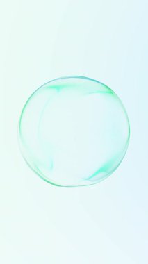Yumuşak eğimli arka planda minimum yeşil cam küre, temiz yarı saydam form, hassas hareketli modern soyut animasyon, dikey 4K döngü.