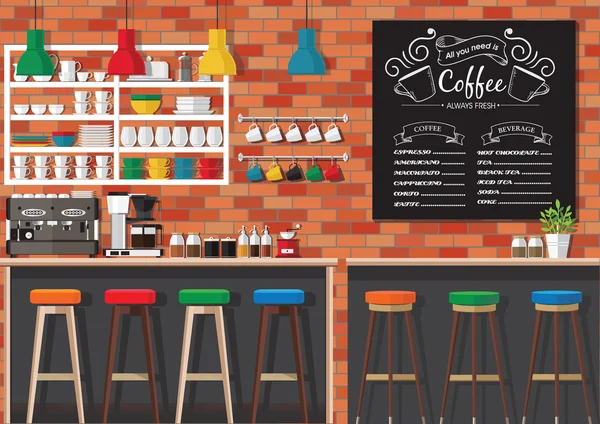 Café Interior — Vetor de Stock