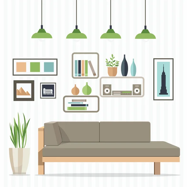 Cozy living room — Stock Vector