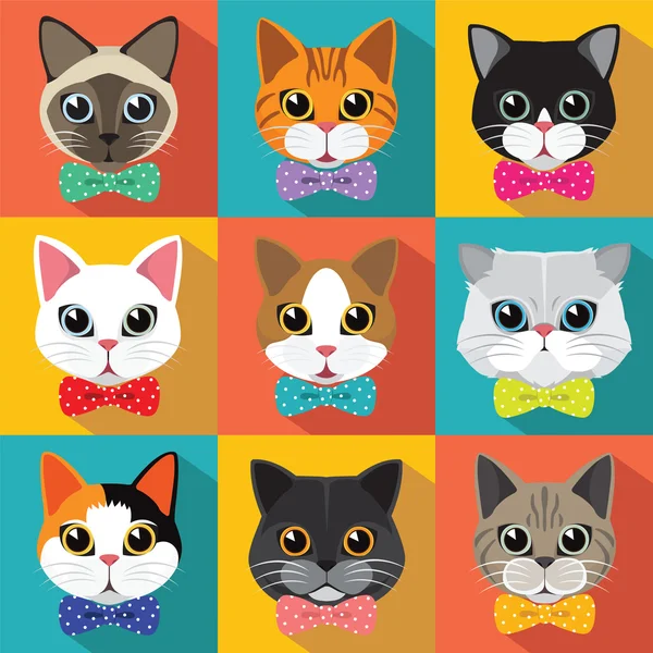 Modèle mignon chats — Image vectorielle