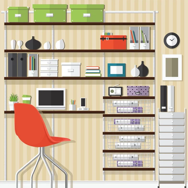 Home Office Design — Stock Vector