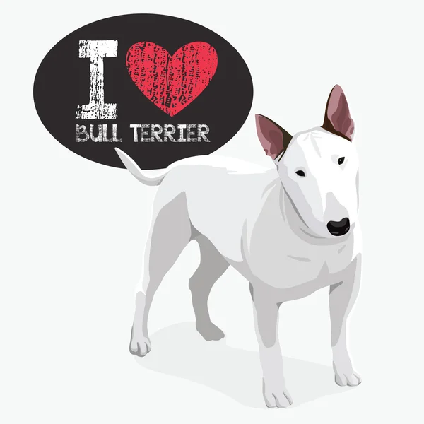 ฉันรัก Bull Terrior — ภาพเวกเตอร์สต็อก