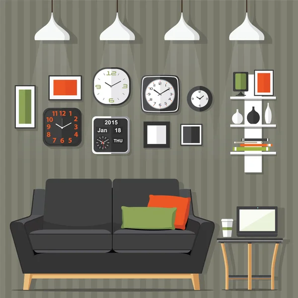 Living room modern — Stock Vector