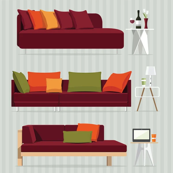 Интерьер дивана — стоковый вектор
