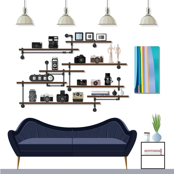 Malý obývací pokoj — Stockový vektor