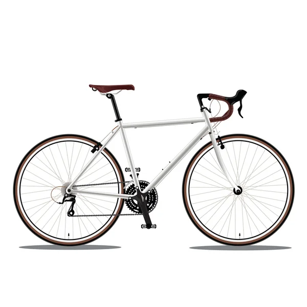 白い自転車固定ギア — ストックベクタ