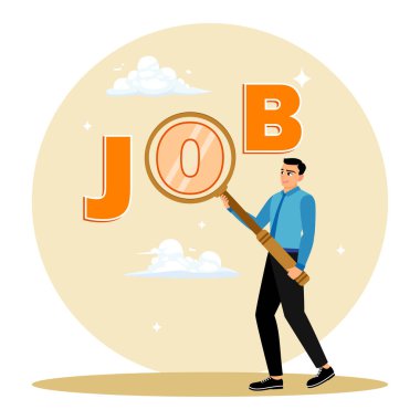 İşe alım ve iş arama kavramı. Bir çalışan yeni fırsatlar ve işler arıyor.