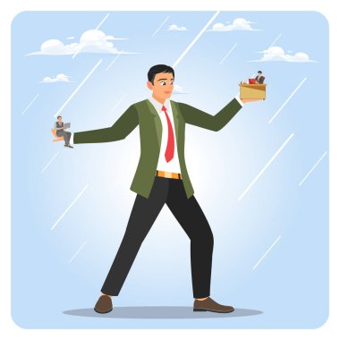 Serbest ya da maaşlı adam rutin konsepti, iş adamı dengesi ana iş ile yan iş arasında. İş ekonomisi ile ofis işleri arasındaki karar ya da denge.