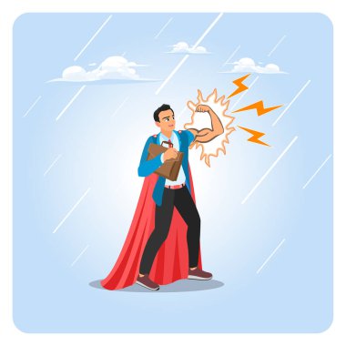 Güç ya da işi kontrol etme ve bitirme gücü. İş hayatında başarı, cesaret ya da güçlü bir pozitif tutum elde etmek için süper güçlere sahip bir süper kahraman iş adamı..