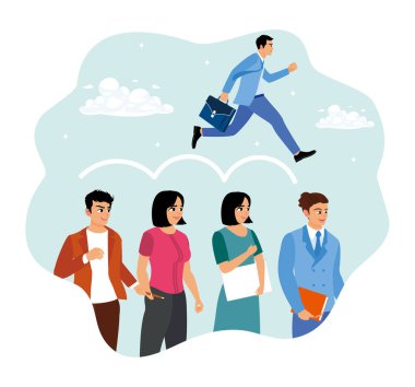 Kariyer yarışması ve gol başarısı. Hırslı ve bencil girişimciler başarılı olmak için iş arkadaşlarını sömürüyorlar..