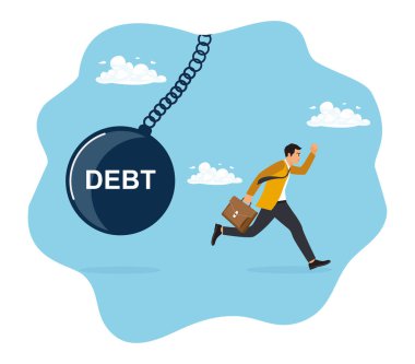 Uzun vadeli yatırım kavramı. Bir girişimci kendini borcun yükünden kurtarmaya çalışır..