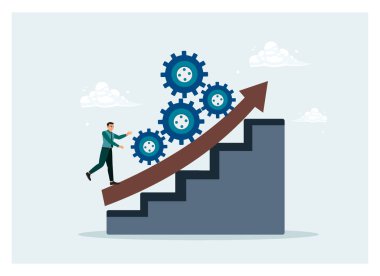 Yenilik ve kararlılıkla büyüme ve başarı. Girişimciler başarıya ulaşmak için performans ve üretkenliği artırır.