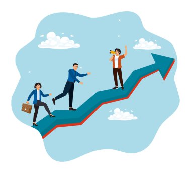 İş amaçlarına yönelik takım çalışması. Bir yönetici, çalışanları kariyerlerini ilerletmek için motive eder..