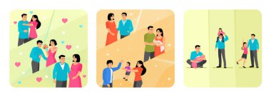 İlişki aşamaları romantik jestlerden aile kurmaya dönüşür. Hamilelik, yeni doğan bakımı ve paylaşılan ebeveynlik anları. Babası çocuğunun gelişim aşamalarında yer alıyor. Büyüyen aile hayatı kavramı aşamaları.