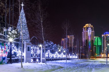 Noel ağacı Grozny dışında