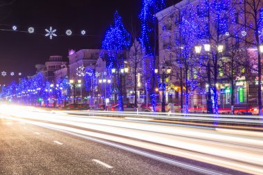 Grozni sokaklarında Noel dekorasyonu