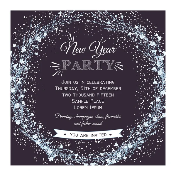 Novoroční večírek pozvánky — Stockový vektor