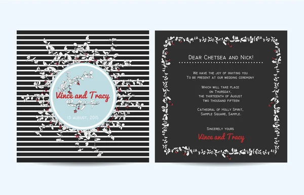 Conjunto de invitación de boda — Vector de stock