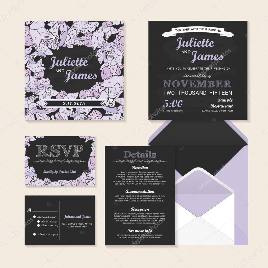 Wedding Invitation Set Stock Vector C Tomiganka 113498802
