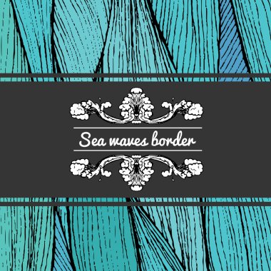 çizilmiş dalgalar dekorasyon el