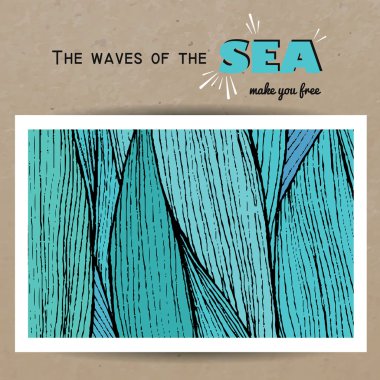 çizilmiş dalgalar dekorasyon el