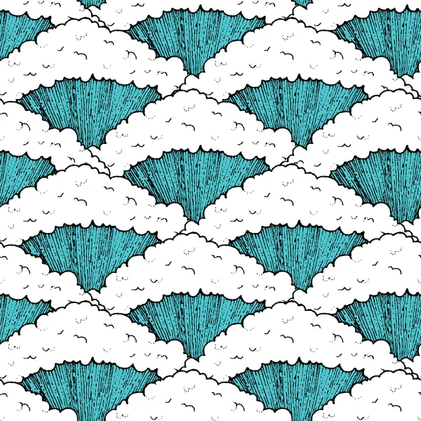 Vagues de mer motif sans couture — Image vectorielle