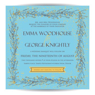 Düğün davetiyesi. 