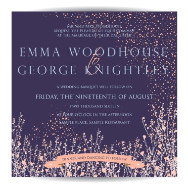 Düğün davetiyesi.