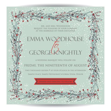 Düğün davetiyesi.