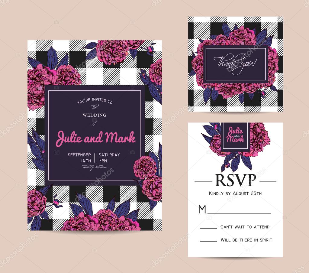 Botanic invitation set 