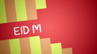 Bayram Mübarek animasyonu, dinamik metin efektleri ve bayramı kutlamak için mükemmel bir renk paleti..