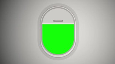 Seyahat, tatil veya ulaşım kavramları için yeşil ekranlı uçak pencereleri, yaratıcı projeler için çok yönlü arka plan değişikliği sunuyor.