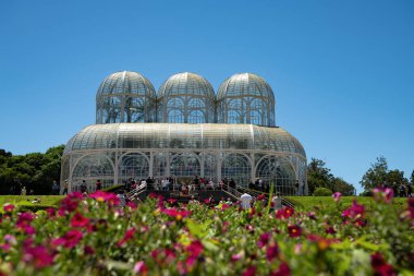 Curitiba, Brezilya 'da Çiçeklerle çevrili Botanik Bahçesi