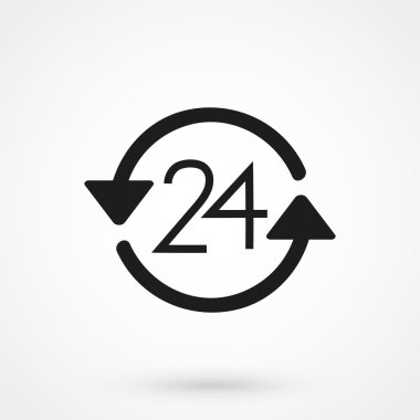 24 Saat Açık vektör simgesi