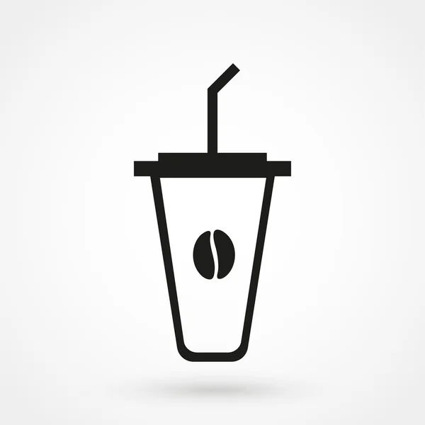 Taza de café-icono vector plano simple — Vector de stock