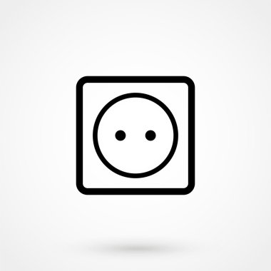 Beyaz arka plan üzerinde soket simge siyah vektör 