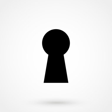 anahtar deliği simge siyah vektör beyaz arka plan üzerinde 