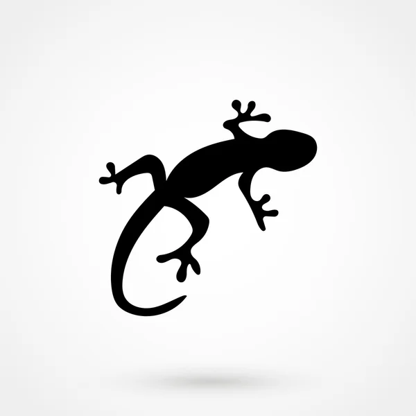 Lagarto icono vector negro sobre fondo blanco — Vector de stock