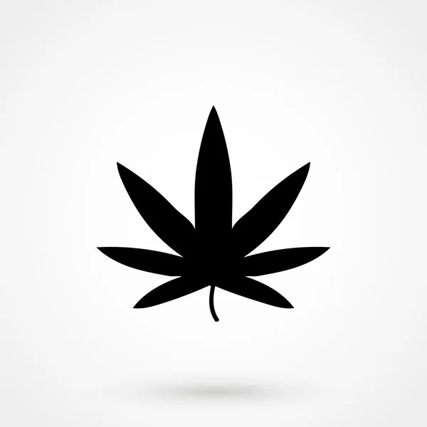 Μαριχουάνα διάνυσμα εικονίδιο μαύρο σε άσπρο φόντο — Διανυσματικό Αρχείο