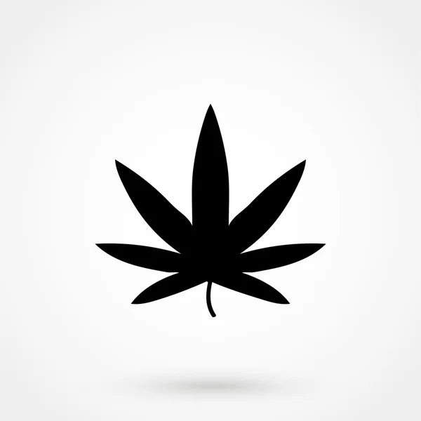 Beyaz arka plan üzerinde marihuana simge siyah vektör