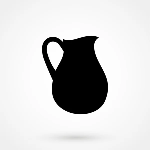 Icône de cruche vecteur noir sur fond blanc — Image vectorielle