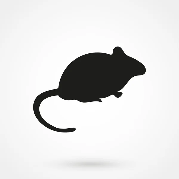 Silhouette of the mouse black vector on white background — Stock Vector