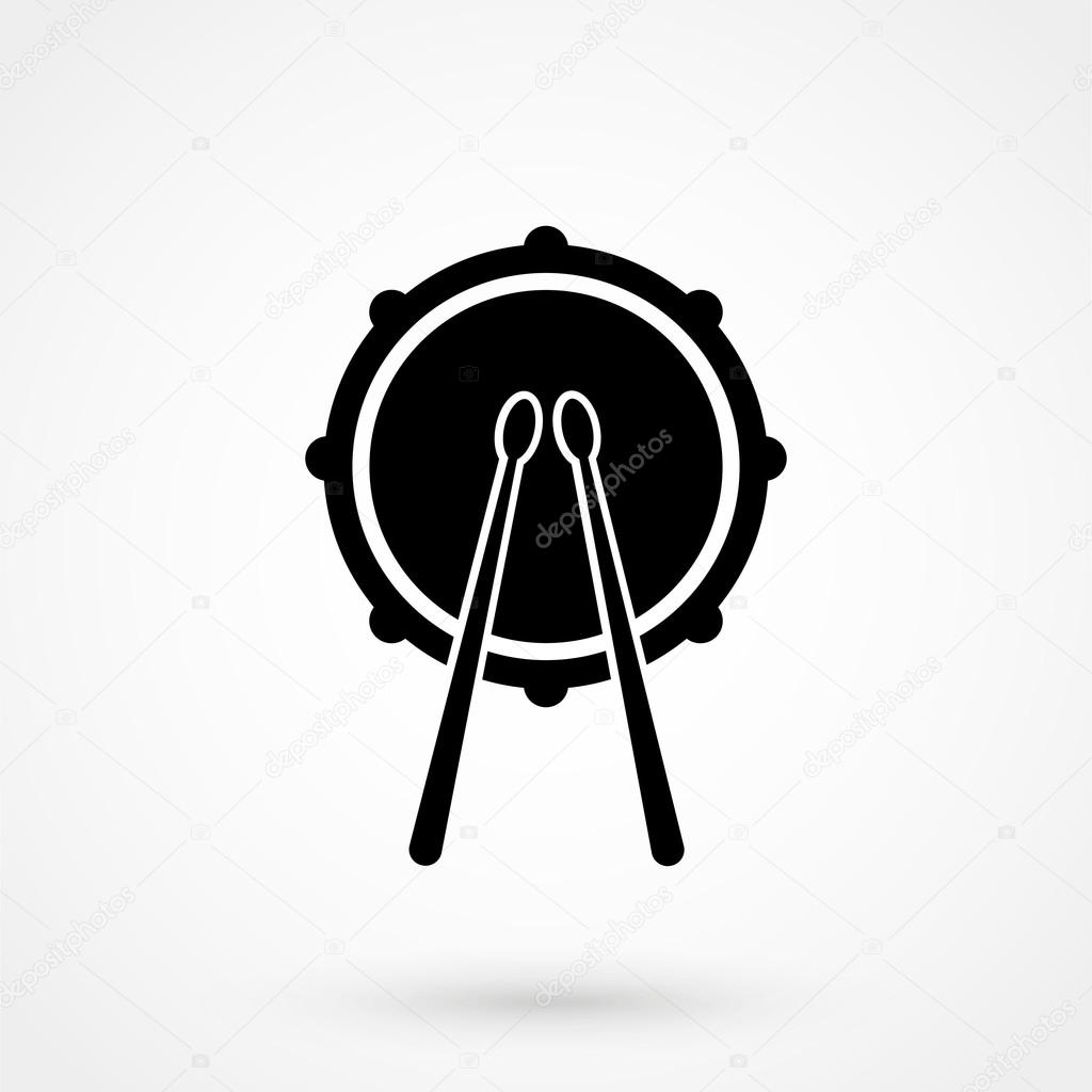Drum icon black vector on white background in simple style