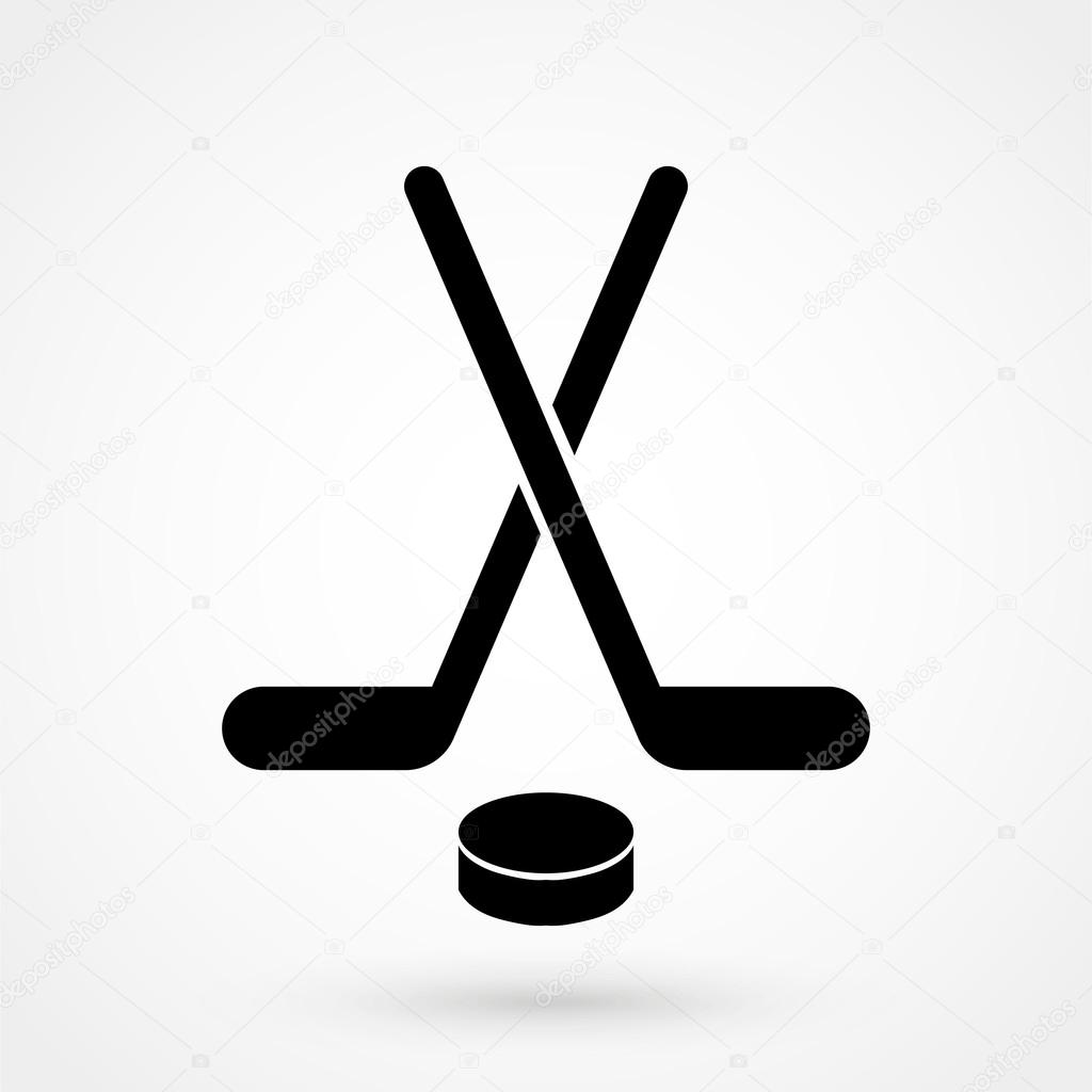Hockey icon black vector on white background in simple style