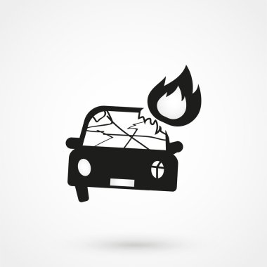 car crash icon black vector on white background clipart