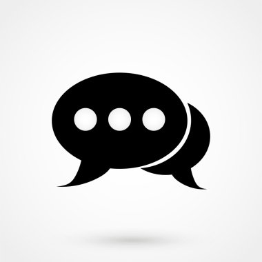 sohbet simgesi siyah vektör beyaz arka plan üzerinde